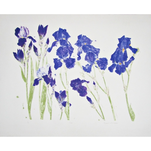 130 - DAME ELIZABETH BLACKADDER O.B.E., R.S.A., R.S.W., R.G.I., D.LITT (1931-2021)
'IRISES'
lithograph in ... 