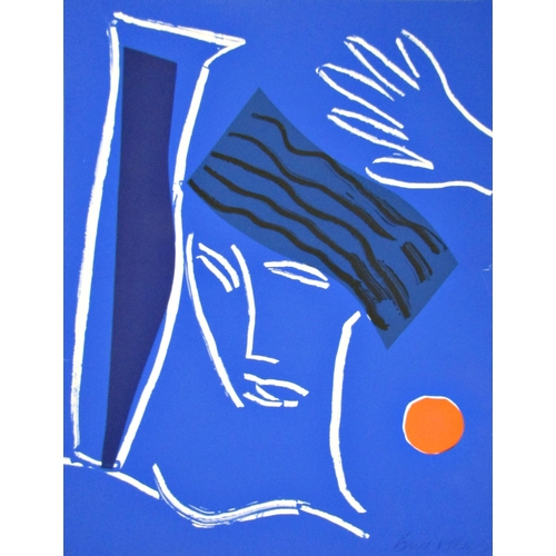 161 - BRUCE MCLEAN (b.1944)
'BLUE HEAD'
silkscreen print in colours, signed, numbered and dated 1986 in pe... 