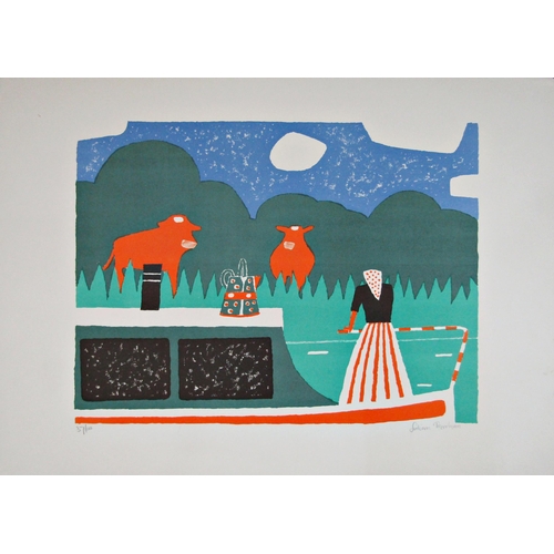 188 - JULIAN TREVELYAN (1910-1988)
'CANAL HOLIDAYS' lithograph in colours, 
 signed and numbered
37/100
51... 