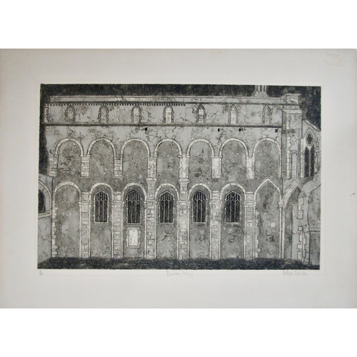 208 - VALERIE THORNTON (1931-1991)
'BURHAM PRIORY'
etching and aquatint, signed, titled and numbered in pe... 