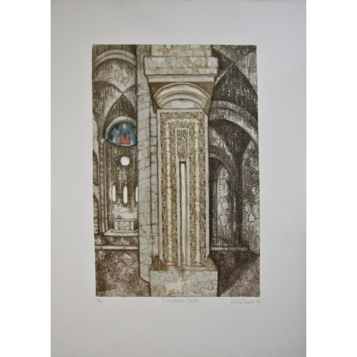 209 - VALERIE THORNTON (1931-1991)
'ST EUPHEMIA, SPOLETO'
etching and aquatint, signed, titled, numbered a... 