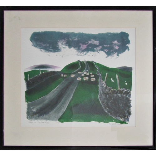 22 - BERNARD CHEESE (1925-2013)
'SHEEP ON THE COAL ROAD' 
lithograph in colours, signed, titled and numbe... 