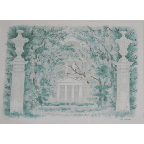 229 - DAVID GENTLEMAN (b.1930)
'THE GARDEN GATE AT INCKWORTH'
lithograph in colours, signed and numbered i... 