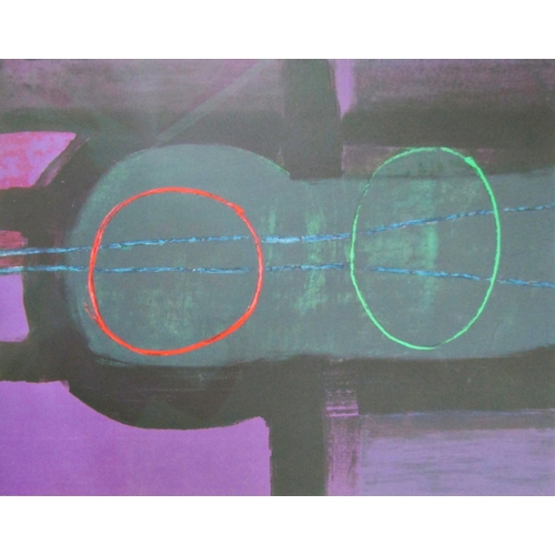 232 - WILHELMINA BARNS-GRAHAM CBE (1912-2004)
'TWO CIRCLES ON PURPLE' 1992
silkscreen on paper, unsigned
7... 