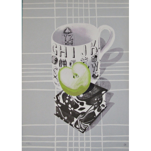 244 - GLYNN BOYD HARTE (1948-2003)
'THE ALPHABET MUG'
after a Eric Ravilious design, lithograph in colours... 