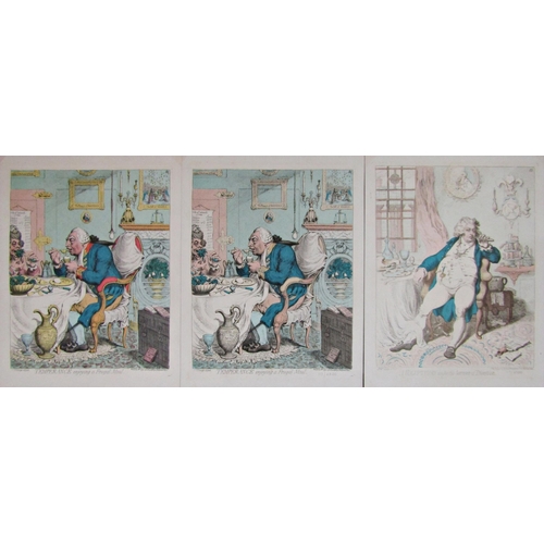 251 - AFTER JAMES GILLRAY (1756-1815)
Three limited edition coloured lithographs
'Temperance' (no.117/2500... 