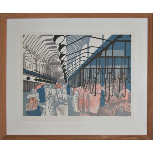 36 - EDWARD BAWDEN C.B.E., R.A. (1903-1989)
'SMITHFIELD' MEAT MARKET
lithograph in colour, signed, titled... 