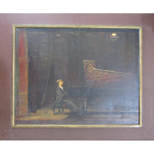 69 - ROBERT ORGAN (b.1933)
'TAMAS VASARY AT THE PIANO'
oil on canvas, signed and dated 84-85 to verso
45.... 