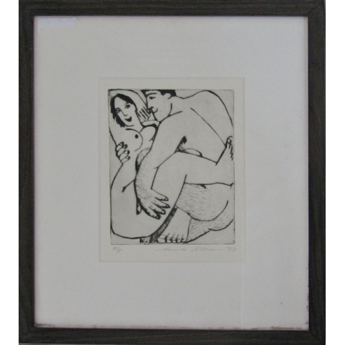 77 - ANITA KLEIN (b.1960)
'NIGE HAS HIS WICKED WAY'
etching, signed, artist's proof and dated 1997 in pen... 