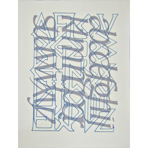 113 - DAVID KINDERSLEY MBE (1915-1995)
'ALPHABETIK SERIES no.10'
lithograph in colours, unsigned
44cm x 34... 