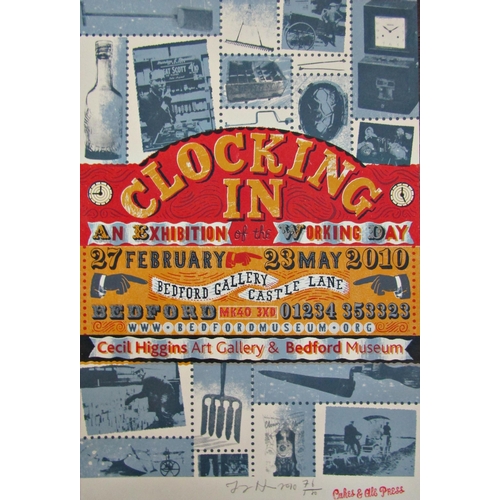 121 - JONNY HANNAH (CONTEMPORARY, 20TH CENTURY)
'CLOCKING IN' 
screenprint in colours, signed and numbered... 