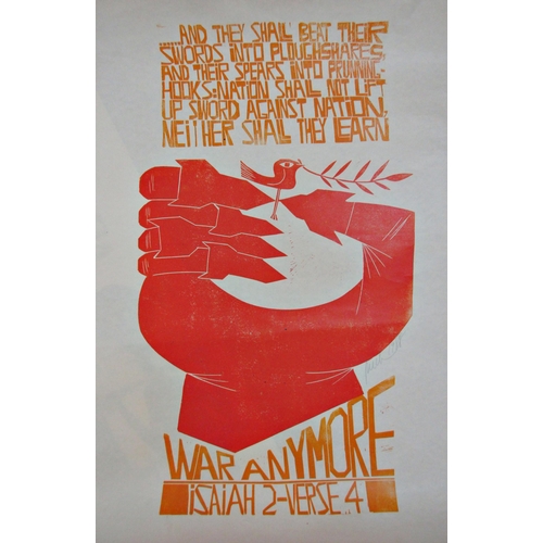 125 - PAUL PETER PIECH (1920-1996)
'WAR ANYMORE'
linocut in colours, signed and dated 1988 in pencil
76cm ... 