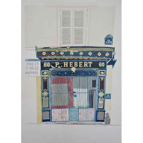 128 - GLYNN BOYD HARTE (1948-2003)
'THE SHOP FRONT' P. HUBERT, RUE BLANCHE'
lithograph in colours, signed ... 