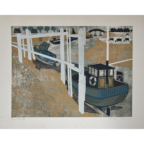 132 - GRAHAM CLARKE (b.1944)
'LOW TIDE'
silkscreen print in colours, signed, titled and numbered in pencil... 