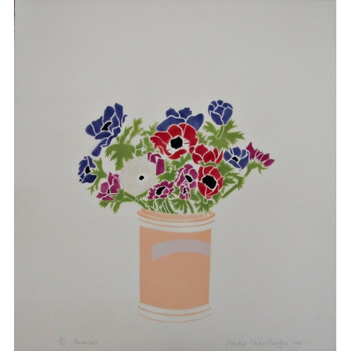 141 - DANKA NAPIORKOWSKA (b.1946)
'ANEMONES'
silkscreen in colours, signed, titled, numbered and dated 198... 