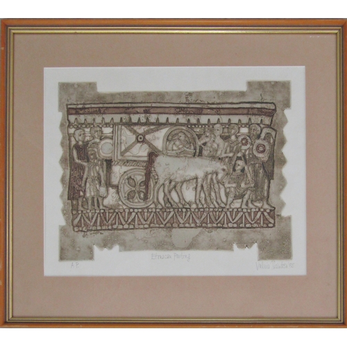 16 - VALERIE THORNTON (1931-1991)
'ETRUSCAN PARTING'
etching and aquatint, artist's proof, signed, titled... 