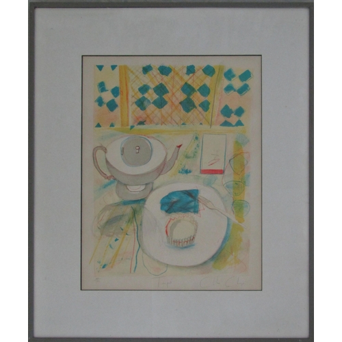 55 - CHLOE CHEESE (b.1952)
'TEAPOT'
lithograph in colours, signed, titled and numbered in pencil
143/195
... 