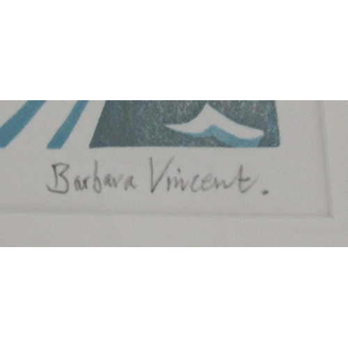 58 - BARBARA VINCENT (20TH CENTURY CONTEMPORARY)
'ESTUARY SEAGULL'
linocut in colours, signed, artist's p... 