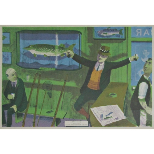 84 - BERNARD CHEESE (1925-2013)
'A FISHERMAN'S STORY'
lithograph in colours, unsigned 
50cm x 76cm