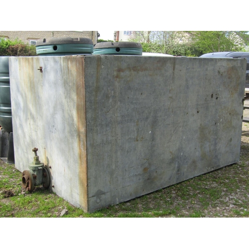 2001 - A very large reclaimed galvanised steel water tank of rectangular form with original fittings (water... 