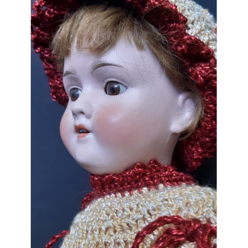 592 - 1920's bisque head 'Walküre' doll by Kley & Hahn with  brown closing eyes, open mouth with teeth and... 