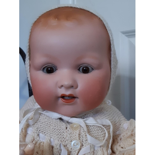 596 - 1920's 'My Dream Baby' bisque head doll by Armand Marseille with brown closing eyes, open mouth with... 