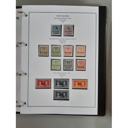 1 - Cook Islands stamp collection from early QV issues to modern in two volumes and album pages