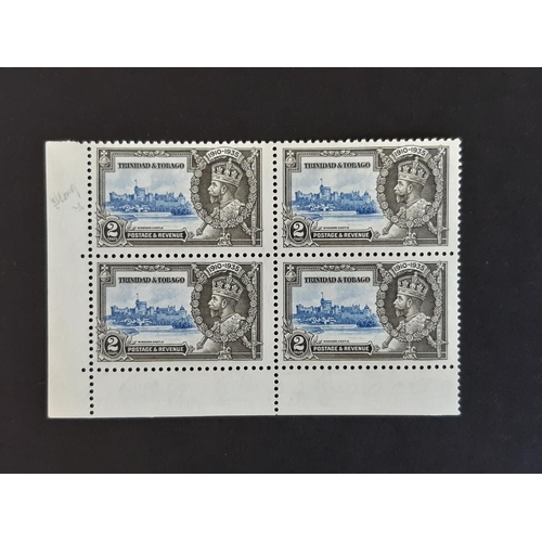 10 - Trinidad & Tobago 1935 Silver Jubilee SG 239/239a & 241/241a UM in blocks of four and SG242a LMM sho... 