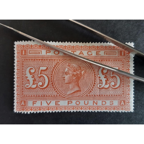 137 - 1867-83 QV SG137 £5 orange WMK Large Anchor. Fresh MM example, well centered and deep colour. Has a ... 