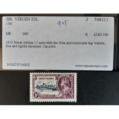 38 - British Virgin Islands 1935 Silver Jubilee SG 106l VLMM showing the ‘kite and horizontal log’ variet... 