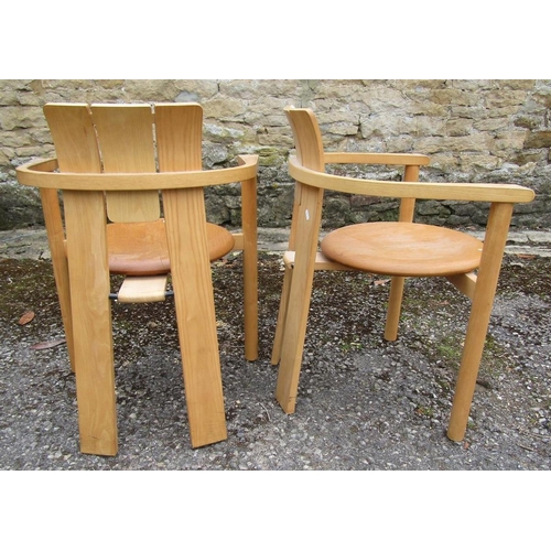 273 - DAVID COLWELL: A PAIR OF TRANNON CARVER CHAIRS, steam bent ash frames and seat, 78.5cm H x 63cm L x ... 