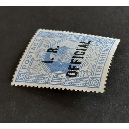 214 - 1902-04 KEVII IR Official SGO26a 10/- ultramarine. The jewel in the crown of this collection with th... 