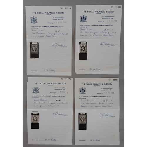 228B - KGV 1½d imperf colour trial set of four in ultramarine,brown, scarlet and deep green. All in superb ... 