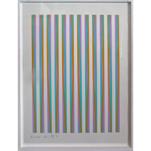 261 - BRIDGET RILEY C.H. C.B.E. (B.1931) 
'PRINT FOR CHICAGO 8', 
screenprint in colours on paper, signed,... 