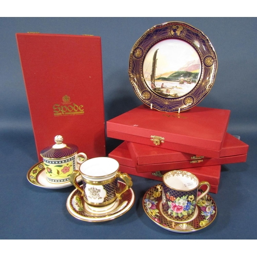 98 - A collection of Spode commemorative cups and plates comprising The National Maritime Museum lidded c... 