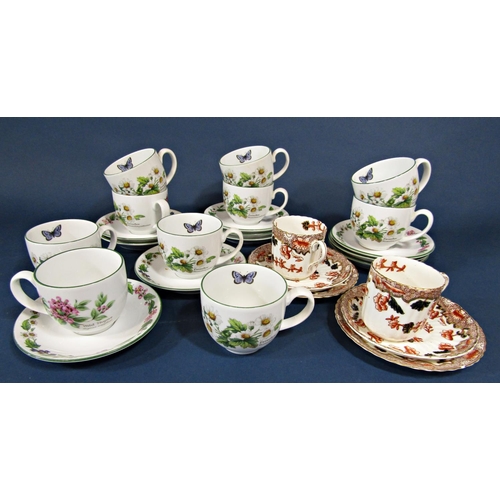 127 - Royal Worcester Herb pattern teawares comprising ten cups and saucers, together with two tea cups, s... 