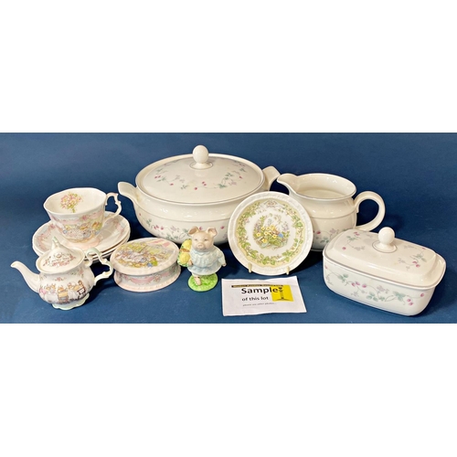 126 - A collection of Royal Doulton Strawberry Fayre pattern tableware including tureens, plates, teapot a... 