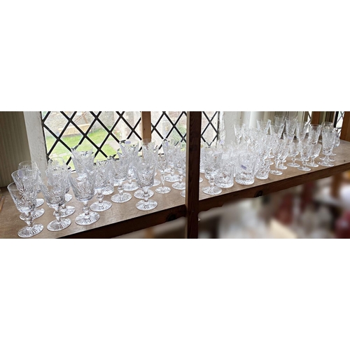 143 - A large quantity of Edinburgh Scotland cut glass, including red and white wine, sherry, liqueur, cha... 