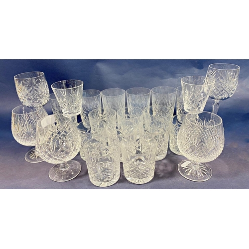 149 - Twenty three Edinburgh Crystal 20th century mixed cut glass glasses, including tumblers, wine glasse... 