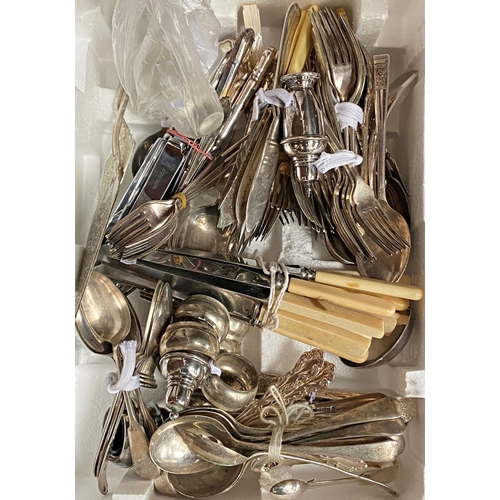 173 - A large quantity of loose silver plated flatware  of varying patterns and designs.