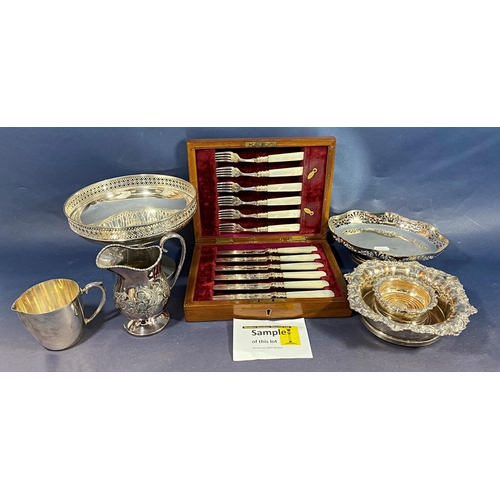 177 - A collection of early 20th century silver plate including a trefoil fruit bowl, tureens with covers,... 