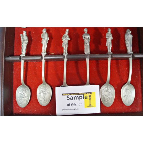 171 - An incomplete canteen of stainless steel cutlery, together with four collections of character spoons... 