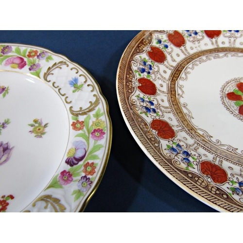 106 - A Victorian printed tea service with infilled detail with repeating floral decoration, together with... 