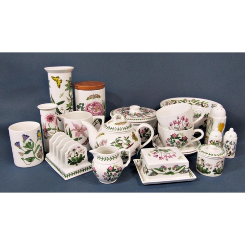 118 - A collection of Portmerion Botanical wares comprising mainly shaped pieces including toast rack, tur... 