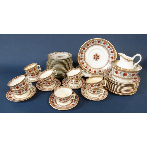 106 - A Victorian printed tea service with infilled detail with repeating floral decoration, together with... 