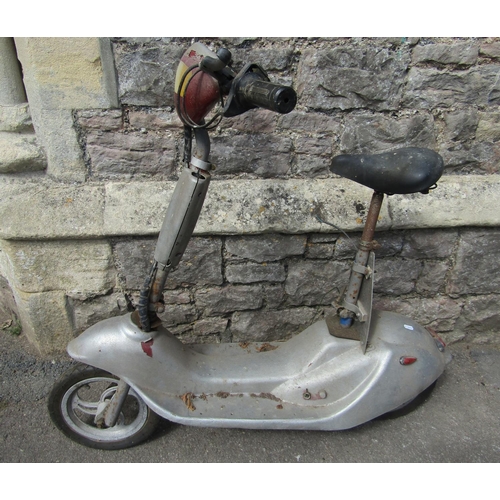 1118 - Barn Find - electric Scooter with over painted moulded composite body and sprung saddle (af)