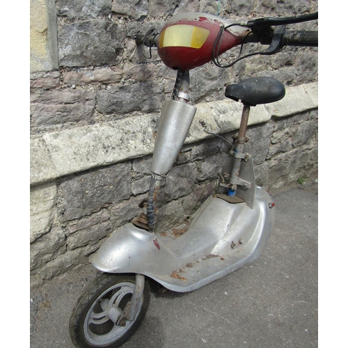 1118 - Barn Find - electric Scooter with over painted moulded composite body and sprung saddle (af)