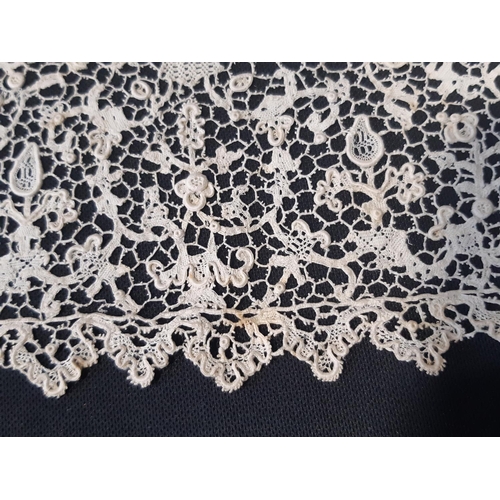 458 - 4.7m length of Venetian Rose Point needle lace. with part of the length joined along the straight ed... 