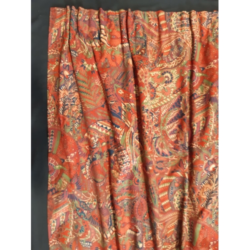 434 - Single curtain, lined with pencil pleat heading in 'Roscarberry' fabric by Collier Campbell  Ⓒ1985 l... 