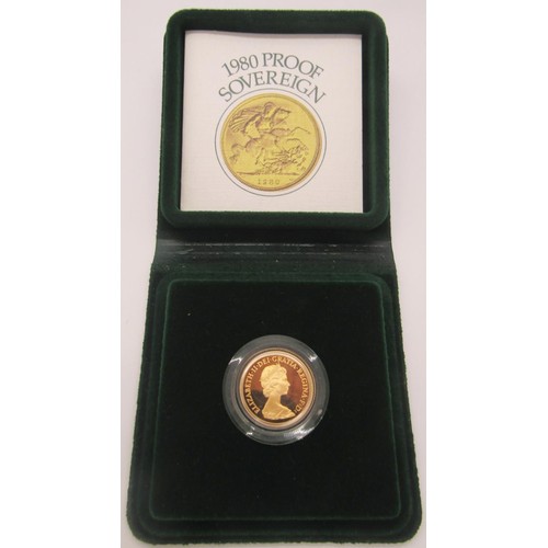 408 - 1980 proof sovereign, cased